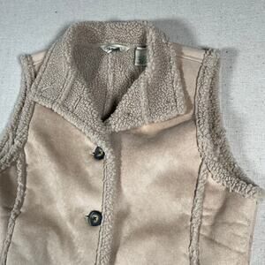 L.L. Bean Womens Sherpa Lined Vest Size Small Normcore Casual Outdoors